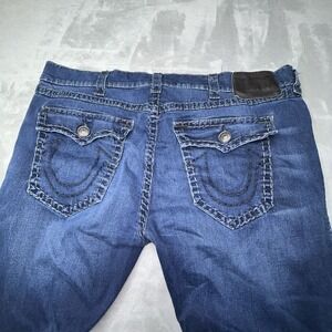 True Religion Jeans Mens 44 Straight Blue Denim Flap Pockets 44x32